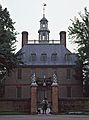 August 19, 1992 - Colonial Williamsburg, Virginia.<br />The gate to the Governor's Palace being closed.
