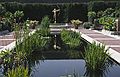 August 21, 1992 - Colonial Williamsburg, Virginia.<br />Joyce in the garden of the Public Hospital.