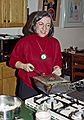 Dec. 20, 1992 - Merrimac, Massachusetts.<br />Christmas tree decoration.<br />Joyce making pop-corn.