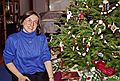 Dec. 24, 1992 - Christmas Eve, Merrimac, Massachusetts.<br />Joyce about to hand out some presents.