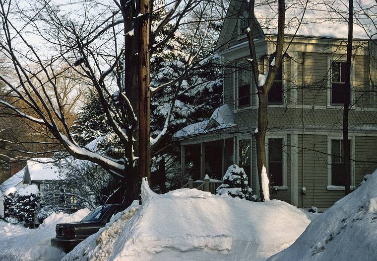 Feb. 1993 - Merrimac, Massachusetts.<br />Around the house after several snowstorms.