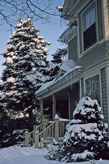 Feb. 1993 - Merrimac, Massachusetts.<br />Around the house after several snowstorms.