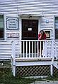 July 10, 1993 - Cliff Island, Casco Bay, Maine.<br />Joyce at the local school house.