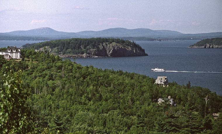 July 26, 1993 - Acadia National Park, Mount Desert Island, Maine.<br />View from Park Loop Road north of Sand Beach.