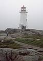 July 30, 1993 - Peggy's Cove, Nova Scotia, Canada.<br />Baiba, Joyce, and Ronnie heading for the lighthouse.