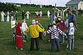 August 1, 1993 - Cheticamp, Cape Breton Island, Nova Scotia, Canada.<br />Ronnie dancing along with some lifesized figures.