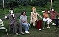 August 1, 1993 - Cheticamp, Cape Breton Island, Nova Scotia, Canada.<br />Joyce and Baiba among some lifesized figures.