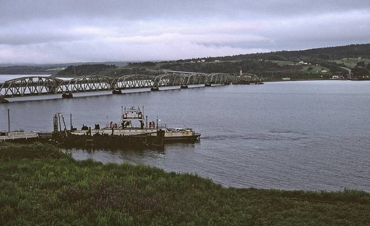 August 2, 1993 - Iona, Cape Breton Island, Nova Scotia, Canada.<br />Bridge to Grand Narrows.