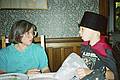 August 25, 1993 - Collin House B&B, Fayetteville, New York.<br />Joyce and Collins' son talking about magic.