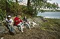 Sept. 18, 1993 - Durham, New Hampshire.<br />Canoe paddle on the Oyster River and Little Bay.<br />Lunch on a small island. Paul, Norma, Joyce.