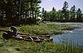 Sept. 18, 1993 - Durham, New Hampshire.<br />Canoe paddle on the Oyster River and Little Bay.<br />Joyce getting ready for the return trip.