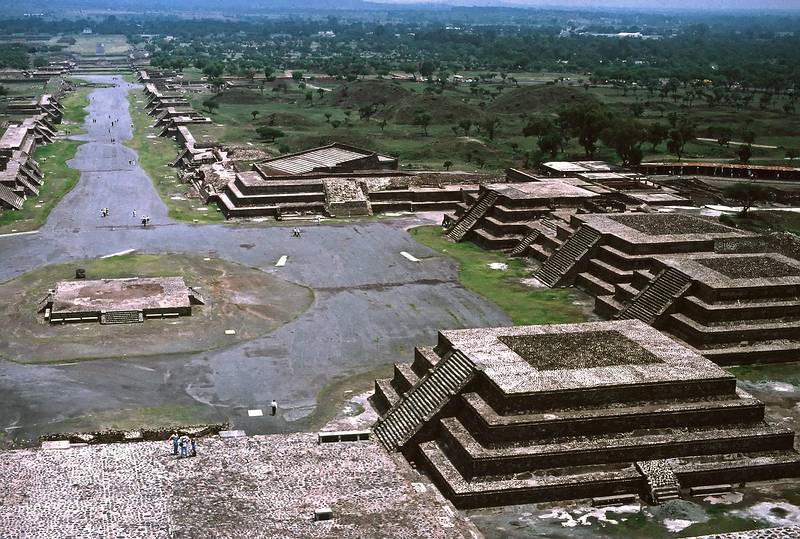 June 6, 1994 - Teotihuacn, Mexico.<br />Avenue of the Dead from atop the Pyramid of the Moon.