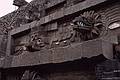 June 6, 1994 - Teotihuacán, Mexico.<br />Details of sculptures and bas-relief on the side of the Temple of Quetzalcoatl in the Citadel.