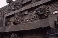 June 6, 1994 - Teotihuacn, Mexico.<br />Details of sculptures and bas-relief on the side of the Temple of Quetzalcoatl in the Citadel.