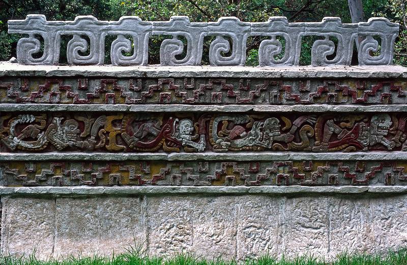 June 8, 1994 - At the Museum of Anthropology, Chapultepec Park, Mexico City.<br />Mayan relief carvings.