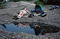 August 24, 1994 - Mount Cardigan, Orange/Alexandria, New Hampshire.<br />Victoria still asleep and Joyce still reading.