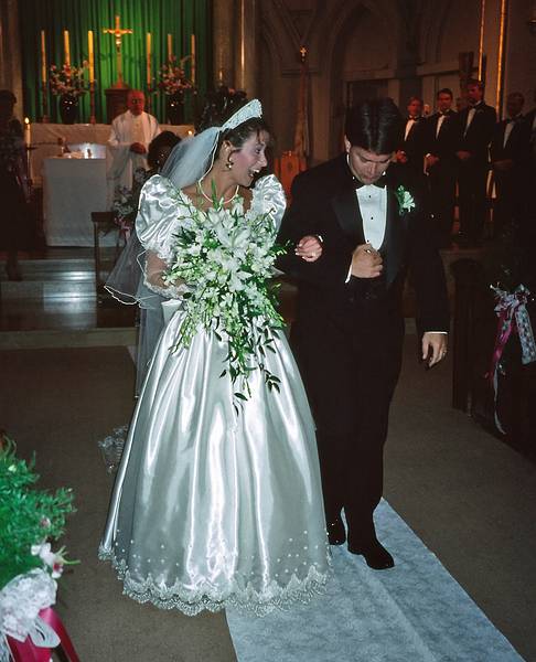 Sept. 3, 1994 - Lowell, Massachusetts.<br />Lisa's and Tim's wedding.<br />Lisa and Tim as wife and husband.