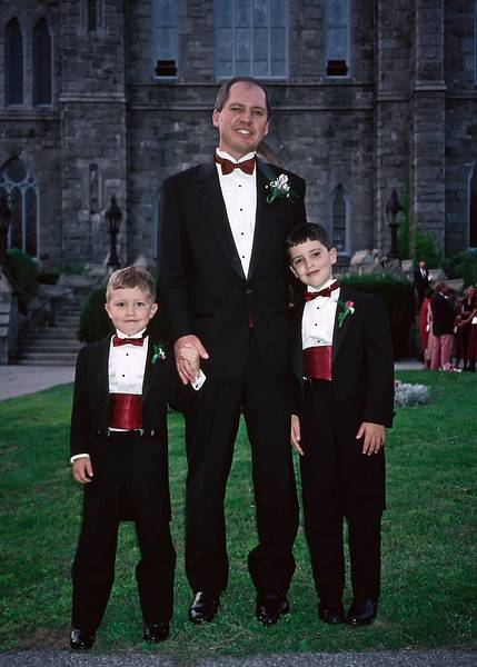 Sept. 3, 1994 - Lowell, Massachusetts.<br />Lisa's and Tim's wedding.<br />Tom with his sons Michael and TJ.