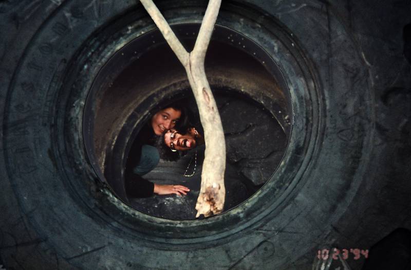 Oct. 23, 1994 - Syracuse, New York.<br />Visiting Melody at Syracuse University and fooling around in a nearby quarry.<br />Melody and Eric.