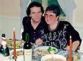 Dec. 25, 1994 - Christmas dinner in Merrimac, Massachusetts.<br />Paul and Norma.