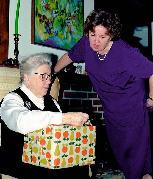 Jan. 22, 1995 - Manchester, Massachusetts.<br />Mirdza's 80th birthday celebration.<br />Mirdza and Helga.