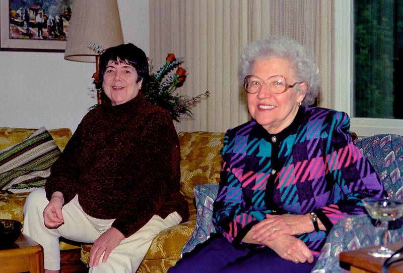 Jan. 22, 1995 - Manchester, Massachusetts.<br />Mirdza's 80th birthday celebration.<br />Nancy L. and Marie.