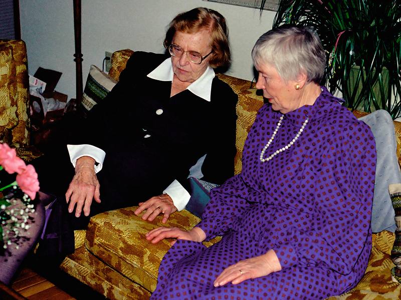 Jan. 22, 1995 - Manchester, Massachusetts.<br />Mirdza's 80th birthday celebration.<br />Irmgard and Gunda.