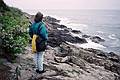 May 29, 1995 - Ogunquit, Maine.<br />Joyce on Marginal Way.