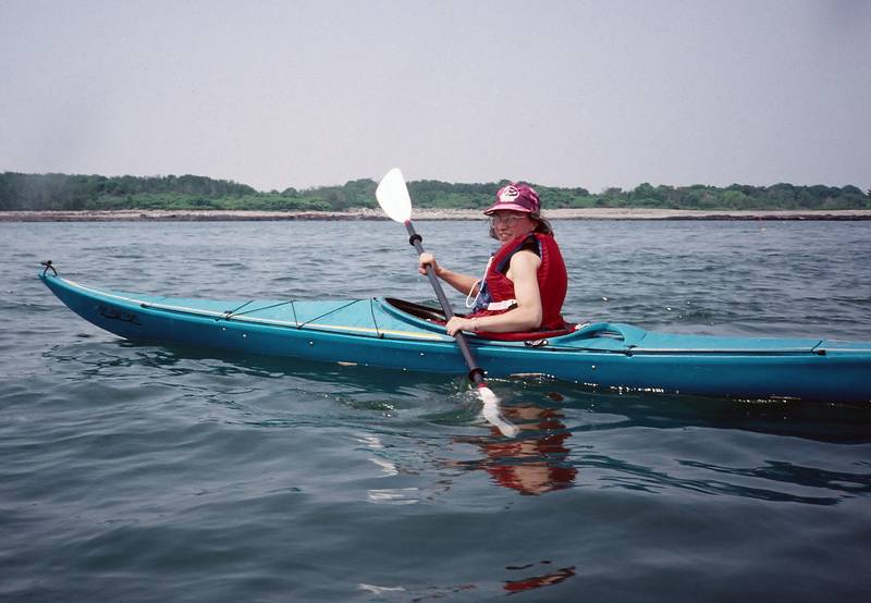 June 24, 1995 - Rye, New Hampshire.<br />Kayaking from Odiorne State Park to Rye harbor and back.<br />Joyce.