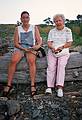 July 1, 1995 - Odiorne State Park, Rye, New Hampshire.<br />Melody and Marie watching what's happening out on the water.