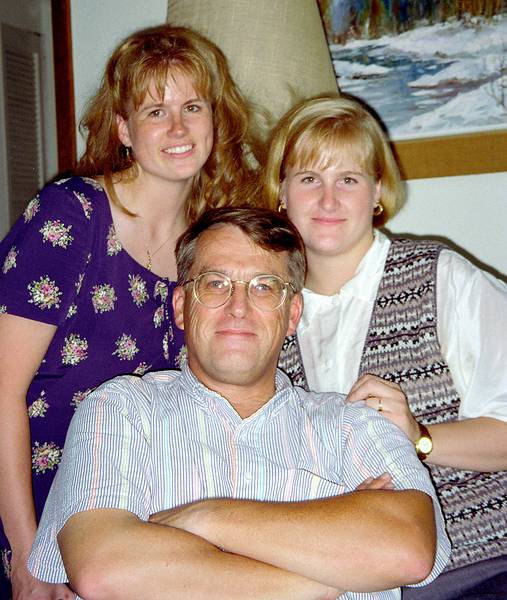 July 29, 1995 - Manchester by the Sea, Massachusetts.<br />Uldis' birthday celebration.<br />Uldis with his daughters Krista and Laila.