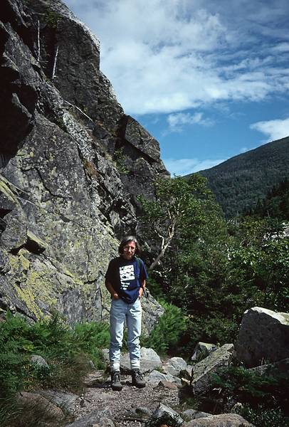 August 26, 1995 - Franconia Notch/Mout Lafayette, New Hampshire.<br />Joyce on Greenleaf Trail.