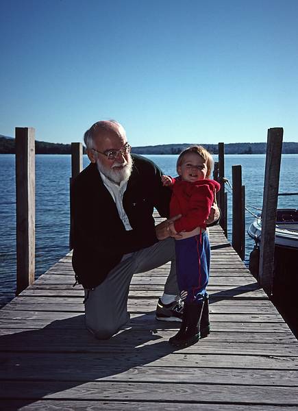 Sept. 3, 1995 - Bear Island, Lake Winnipesaukee.<br />Visiting Oscar and Leslie.<br />Egils and Lydia.