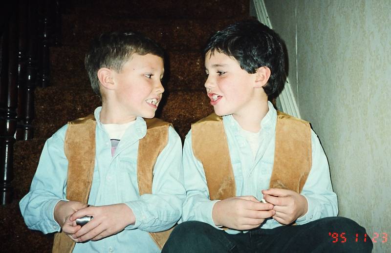 Nov. 23, 1995 - Thanksgiving at Paul and Norma's in Tewksbury, Massachusetts.<br />Michael and TJ.
