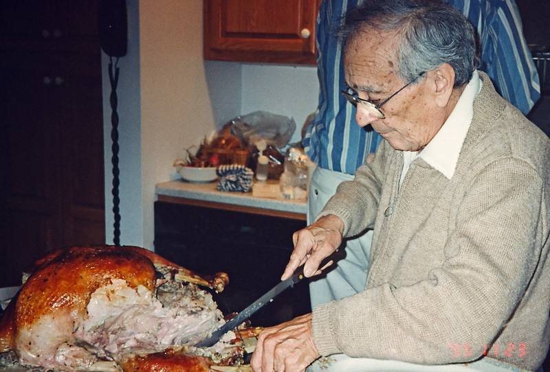 Nov. 23, 1995 - Thanksgiving at Paul and Norma's in Tewksbury, Massachusetts.<br />Paul's father Manuel.