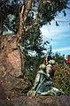 Dec. 25, 1995 - Golden Gate Park, San Francisco, California.<br />Eric with Don Quijote and Sancho Panza looking at Cervantes.