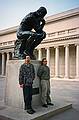 Dec. 27, 1995 - San Francisco, California.<br />Eric and Carl at "The Thinker" sculpture by Rodin<br />at the California Palace of the Legion of Honor.
