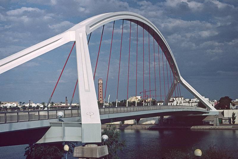 July 8, 1995 - Sevilla, Spain.<br />Barqueta Bridge build for the 1992 World's Fair.