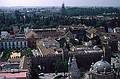 July 9, 1995 - Sevilla, Spain.<br />View from atop La Giralda:<br />rooftops and the two towers from the edifice on Plaza the Espaa.