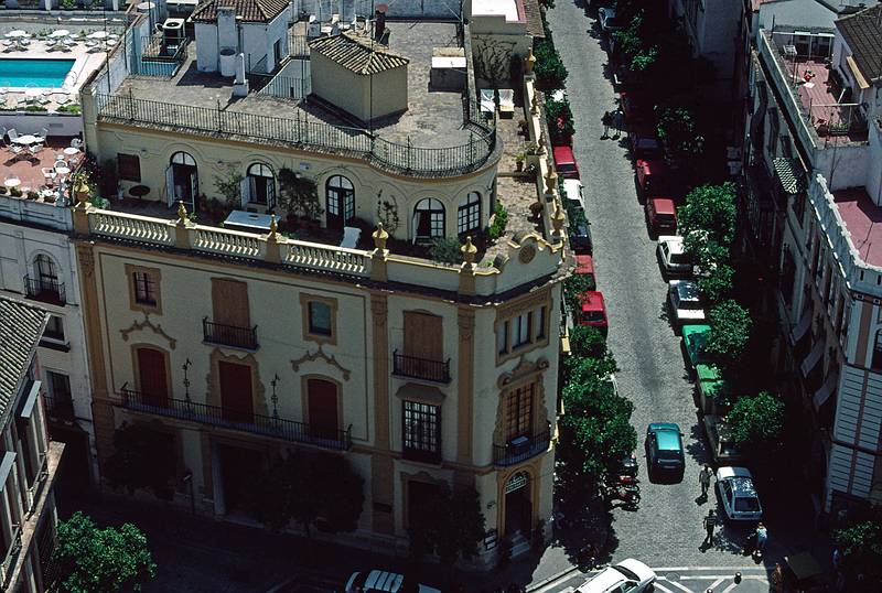 July 9, 1995 - Sevilla, Spain.<br />View from atop La Giralda.