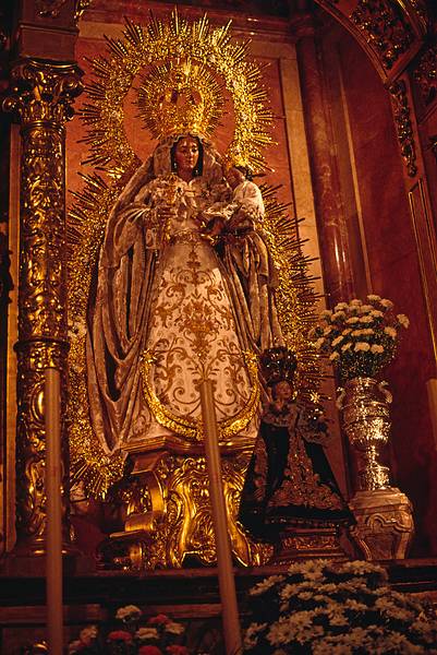 July 9, 1995 - Sevilla, Spain.<br />Guilded statue of the Virgen de la Macarena.