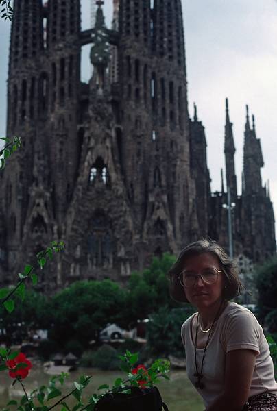 July 13, 1995 - Barcelona, Spain.<br />At the Sagrada Familia church.<br />Joyce.