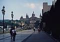 July 14, 1995 - Barcelona, Spain.<br />Joyce on the broad walk to the Palacio Nacional.