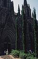 July 15, 1995 - Barri Gotic (Gothic neighborhood), Barcelona, Spain.<br />Entrance to the cathedral.