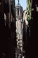 July 15, 1995 - Barri Gotic (Gothic neighborhood), Barcelona, Spain.<br />Narrow view of the cathedral.