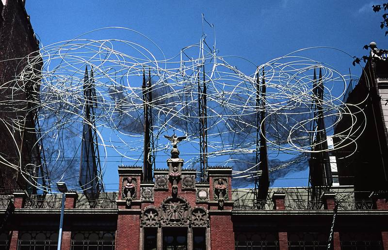 July 16, 1995 - Barcelona, Spain.<br />Museum Fundaci Antoni Tapies.<br />Sculpture atop the museum.