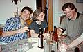 May 21, 1996 - Beer tasting at Joyce and Egils' in Merrimac, Massachusetts.<br />My Bell Labs office mate Andre, Joyce, and Bob, also at Bell Labs.