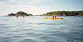 July 7, 1996 - Kayaking in Maine.<br />Adventure Learning kayakers off of S. tip of MacMahan Island, Sheepscot River.