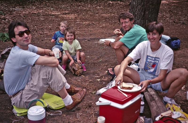 Sept. 1, 1996 - On the Ipswich River in Topsfield, Massachusetts.<br />Oscar, Claudia and Keith's son, Lydia, Keith, and Leslie.