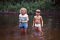 Sept. 1, 1996 - On the Ipswich River in Topsfield, Massachusetts.<br />Claudia and Keith's daughter and Julian R.
